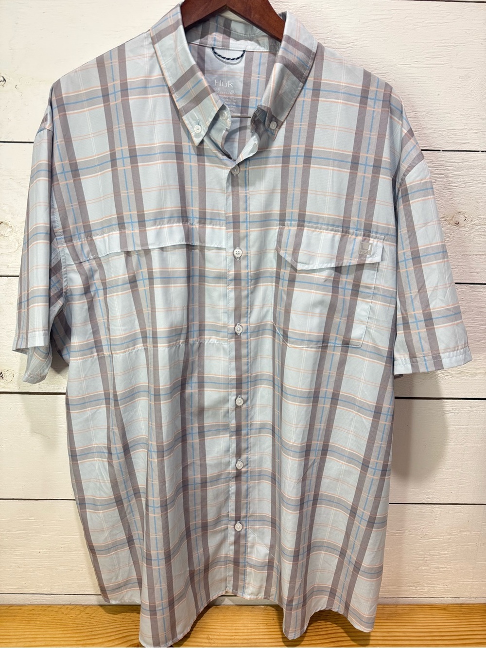 HUK TIDE POINT LATITUDE Men’s SHORT SLEEVE SHIRT XXL